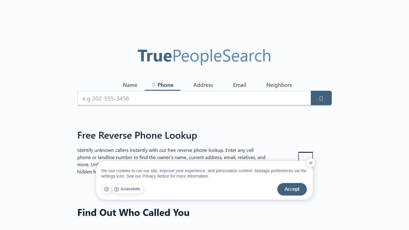 100% Free Reverse Phone Lookup - TruePeopleSearch.com